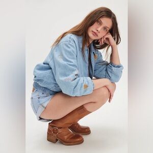 MOTHER The Put Me In Coach Denim Jacket Size Small NWT